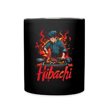 Hibachi Teppanyaki Bbq Japanese Cuisine - Full Colour Mug - black - Front