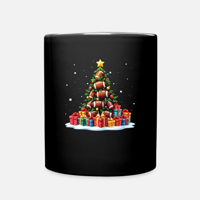 Lustiger American Football Weihnachtsbaum Touchdown - Tasse einfarbig - Schwarz