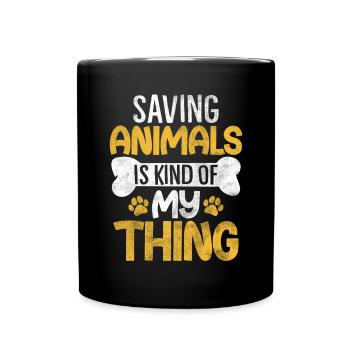 Sauver les animaux, c’est un peu mon truc : un refuge pour animaux de compagnie - Mug uni - noir - Devant