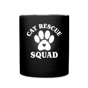 Cat Rescue Squad Tierschutz-Tierheim - Tasse einfarbig - Schwarz - Vorne