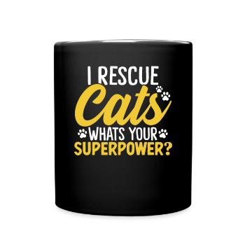 Funny Cat Rescue Animal Activist Pet Shelter - Full Colour Mug - black - Front