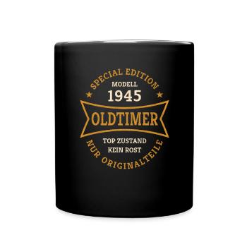 80. Geburtstag Jahrgang 1945 Oldtimer 80 Jahre - Tasse einfarbig - Schwarz - Vorne