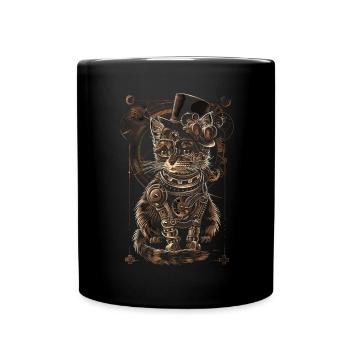 Chat steampunk - Mug uni - noir - Devant