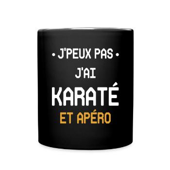 Ich kann nicht Karate und Aperitif haben - Tasse einfarbig - Schwarz - Vorne