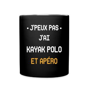 Ich kann nicht, ich habe Kajak-Polo und Aperitif - Tasse einfarbig - Schwarz - Vorne
