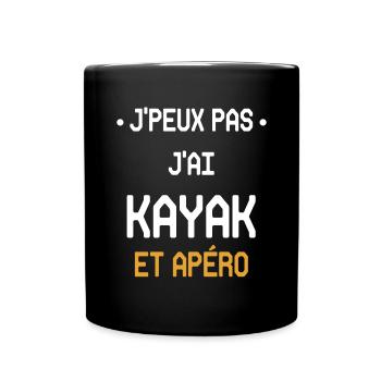 Ich kann kein Kajak und keinen Aperitif haben - Tasse einfarbig - Schwarz - Vorne