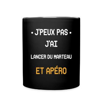 I can't I threw the hammer and aperitif - Full Colour Mug - black - Front