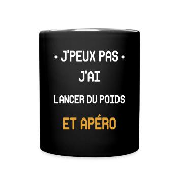 I can't I threw shot put and aperitif - Full Colour Mug - black - Front