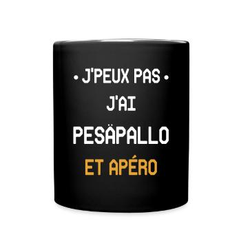 Ich kann nicht Pesäpallo und Aperitif haben - Tasse einfarbig - Schwarz - Vorne