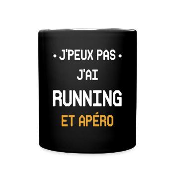 Ich kann nicht laufen und einen Aperitif machen - Tasse einfarbig - Schwarz - Vorne