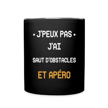 j'peux pas j'ai saut d'obstacles et apéro - Mug uni - noir - Devant