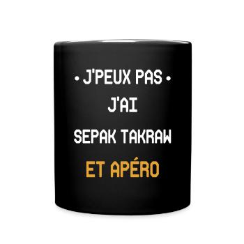 I can't I have sepak takraw and aperitif - Full Colour Mug - black - Front