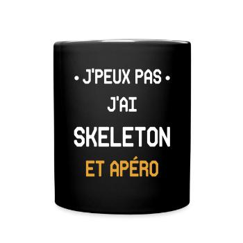 I can't I have skeleton and aperitif - Full Colour Mug - black - Front
