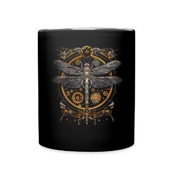 Libellule steampunk - Mug uni - noir - Devant