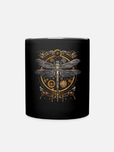 Steampunk-libelle - Tasse einfarbig - Schwarz