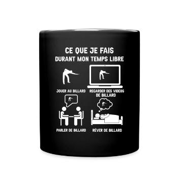 temps libre billard humour - Mug uni - noir - Devant
