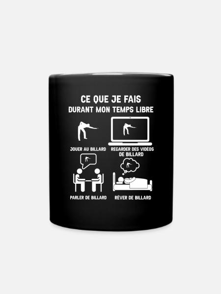 Free time billiards humor - Full Colour Mug - black