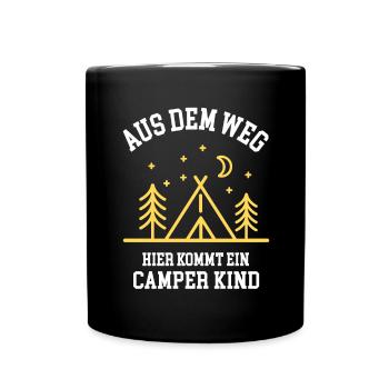 Camping Aus Dem Weg Hier Kommt Ein Camper Kind - Tasse einfarbig - Schwarz - Vorne