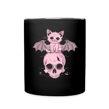 Kawaii Chat Pastel Goth Mignon Effrayant - Mug uni - noir - Devant