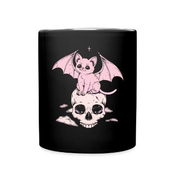 Kawaii Chat Pastel Goth Mignon Effrayant - Mug uni - noir - Devant