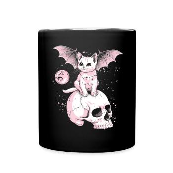 Kawaii Chat Pastel Goth Mignon Effrayant - Mug uni - noir - Devant