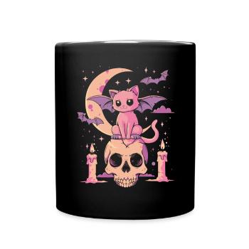 Kawaii Chat Pastel Goth Mignon Effrayant - Mug uni - noir - Devant
