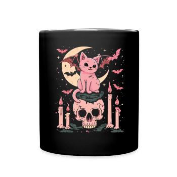 Kawaii Chat Pastel Goth Mignon Effrayant - Mug uni - noir - Devant