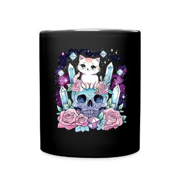 Kawaii Chat Pastel Goth Mignon Anime - Mug uni - noir - Devant