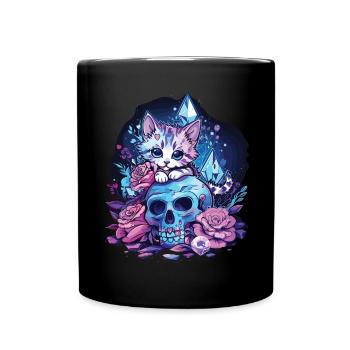 Kawaii Chat Pastel Goth Mignon Anime - Mug uni - noir - Devant