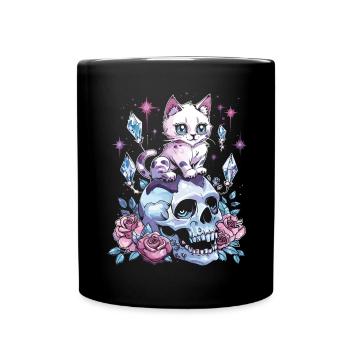 Kawaii Chat Pastel Goth Mignon Anime - Mug uni - noir - Devant