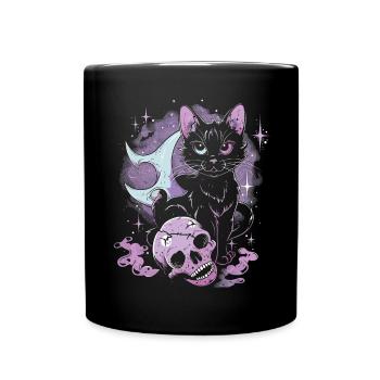 Kawaii Cat Pastel Goth Teuflisch - Tasse einfarbig - Schwarz - Vorne