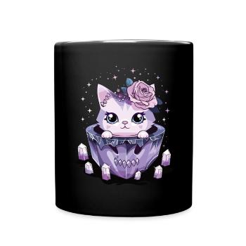 Kawaii Chat Pastel Goth Mignon Anime - Mug uni - noir - Devant