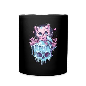 Kawaii Chat Pastel Goth Mignon Anime - Mug uni - noir - Devant