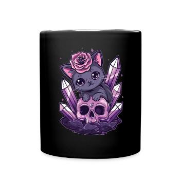 Kawaii Chat Pastel Goth Mignon Anime - Mug uni - noir - Devant