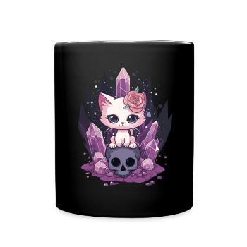 Kawaii Chat Pastel Goth Mignon Anime - Mug uni - noir - Devant