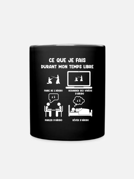 Freizeit Aikido lustiger Humor - Tasse einfarbig - Schwarz