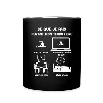temps libre gym humour drôle - Mug uni - noir - Devant