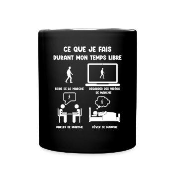 Freizeit, Spazierengehen, lustiger Humor - Tasse einfarbig - Schwarz - Vorne