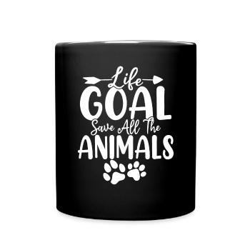 Lebensziel Rette alle Tiere Foster Rescue - Tasse einfarbig - Schwarz - Vorne