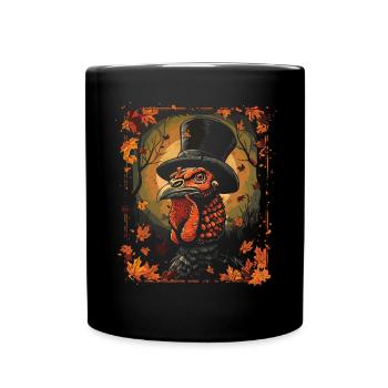 Dankbares Gobble Wobble Thanksgiving - Tasse einfarbig - Schwarz - Vorne