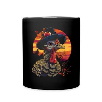Dankbares Gobble Wobble Thanksgiving - Tasse einfarbig - Schwarz - Vorne