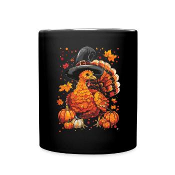 Dankbares Gobble Wobble Thanksgiving - Tasse einfarbig - Schwarz - Vorne