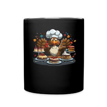 Dankbares Gobble Wobble Thanksgiving - Tasse einfarbig - Schwarz - Vorne