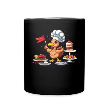 Dankbares Gobble Wobble Thanksgiving - Tasse einfarbig - Schwarz - Vorne