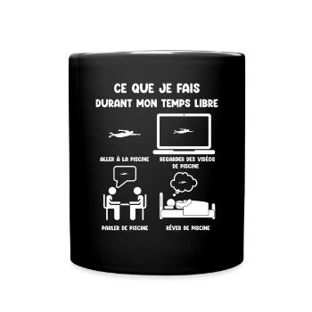 Free time swimming pool funny humor - Full Colour Mug - black - Front