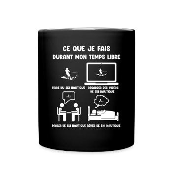 Free time water skiing funny humor - Full Colour Mug - black - Front