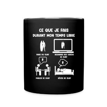 Free time surfing funny humor - Full Colour Mug - black - Front