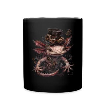 Steampunk Axolotl - Full Colour Mug - black - Front