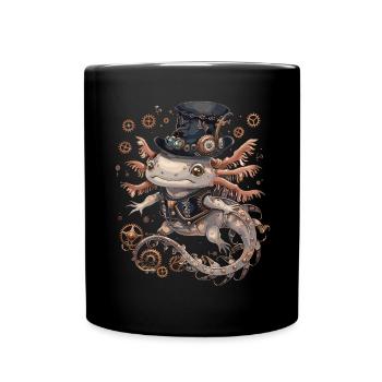 Steampunk Axolotl - Full Colour Mug - black - Front