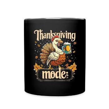 Dankbares Gobble Wobble Thanksgiving - Tasse einfarbig - Schwarz - Vorne